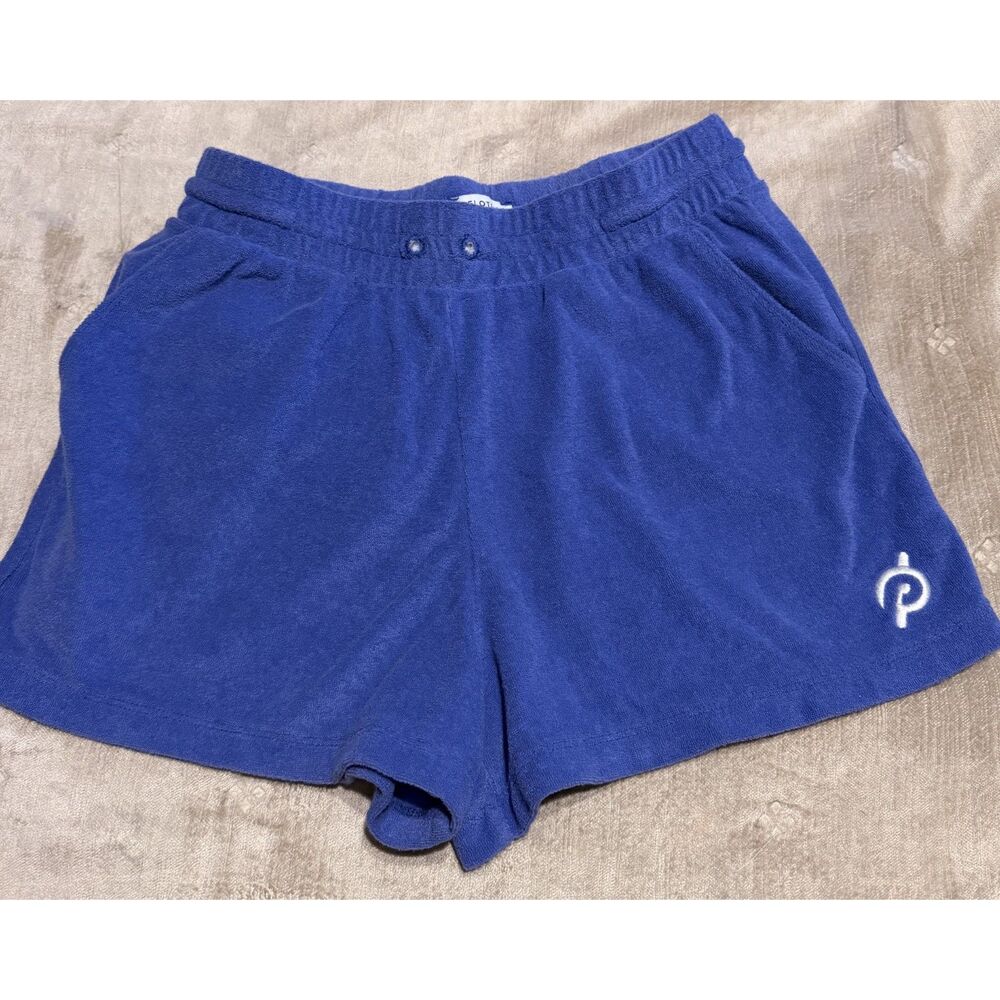 Peloton Women's Blue French Terry Athletic Lounge Shorts (Flaw)
